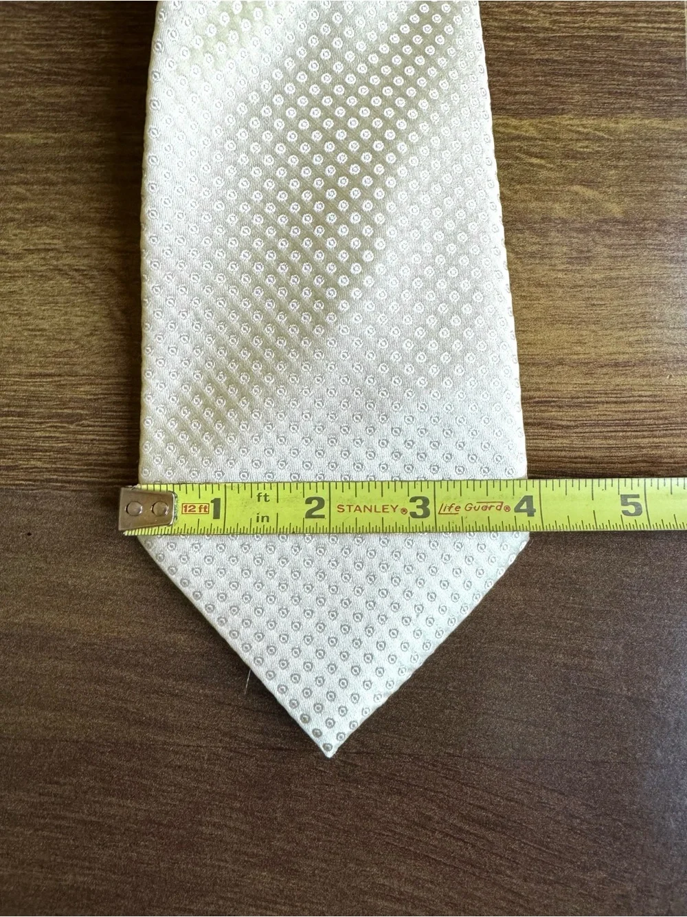 Classic DONALD J. TRUMP Cream Men's Tie - Textured Microdot Pattern
